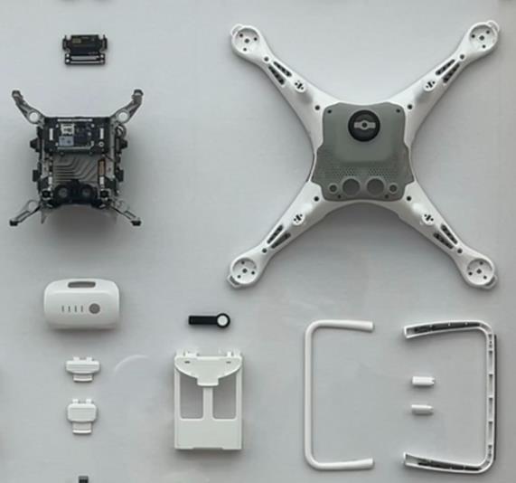 Industrial UAV machined frame and gimbal components